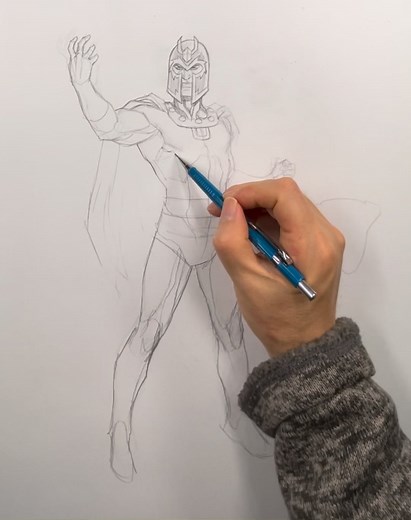 Magneto, quick sketch. Up on my YouTube channel this week, it’s Magneto. www.youtube.com/@frankchoartist Let me know which character you want me to draw next. | Frank Cho