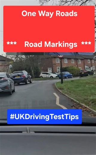 Use ROAD MARKINGS To help spot 1 way roads (UK DRIVING TEST TIPS) #shorts