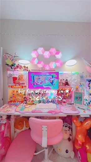 Big fan of staying in #gamingsetup #kawaii #cutecore #gamingroom #desksetup #introvert #gamesetup