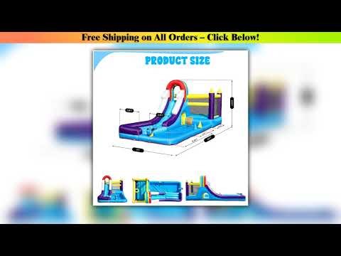 Inflatable Rainbow Water Slide Inflatable trampoline children's playground - Simple But Practical