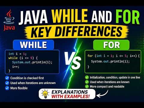 Java While vs. For Loops: Key Differences & When to Use Which! in Telugu