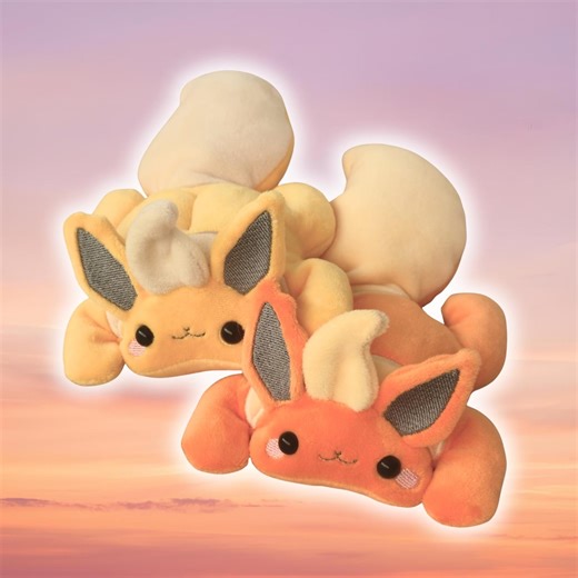 Handmade Flareon Fan-made Plush Beanie: Handmade Sensory Stuffed Animal Weighted - Etsy