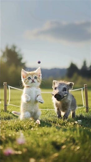 🏸 Frank & Luca's Tennis Playing Day ~ (Piggy and Kitty) 🐷🐱
