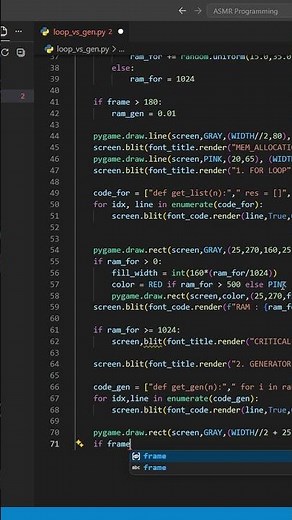 For-Loop vs Generator: RAM Battle! #python #programming #tutorial #lesson #coding #developer #asmr