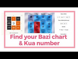 How to find out your Ba Zi chart ( Four Pillar chart) and Kua (Gua) number