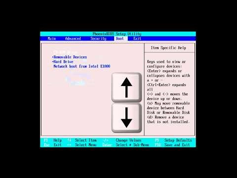 Im BIOS die Bootreihenfolge ändern um von CD oder DVD zu starten
