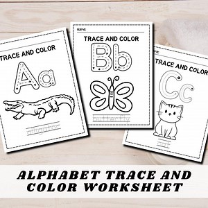 26 Printable Alphabet Trace and Color Worksheet | I Know My Letters Worksheets | Alphabet ABC Tracing Worksheet - Etsy Canada