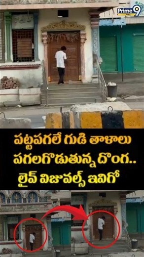 Thief Viral Video : పట్టపగలే గుడి తాళాలు పగలగొడుతున్న దొంగ.. లైవ్ విజువల్స్ ఇవిగో | Prime9 News