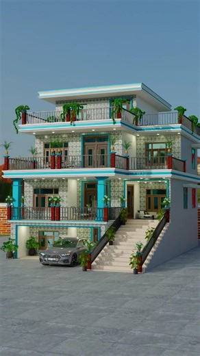 Modern village house 🏡 Design #elevation #frontelevation #house #housedesign #home #song #hindisong
