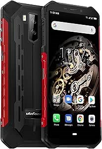 Ulefone Armor X5 Rugged Smartphone, 5000mAh Battery 5.5Inch 3GB 32GB(up to256GB) 4G Unlocked Smartphones, IP68 Waterproof Global Version Dual SIM Face ID NFC OTG Android Mobile Phones Red