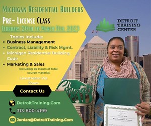 If you're looking to get licensed as a residential builder in Michigan, we've got the Zoom course for you. This course will help you learn everything you need to know about residential building, including how to prepare your site, business/law, and more. You'll also learn how to get your license from the state and what kind of work is involved with becoming a licensed builder. The course is designed to be interactive and engaging, so even if you've never built before, we promise that by the end 