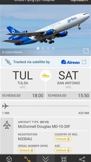 Possible first DC-10 flight since grounding? #md10 #dc10 #orbis #hospital #flightradar24