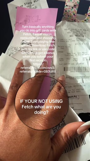 Turn basically anything you do into gift cards with Fetch. Earn at stores, restaurants and shopping online. Even playing free games. Download Fetch with my link or use code GB3U9X to get a bonus when you submit your first receipt. https://referral.fetch.com/vvv3/referralqr?code=GB3U9X