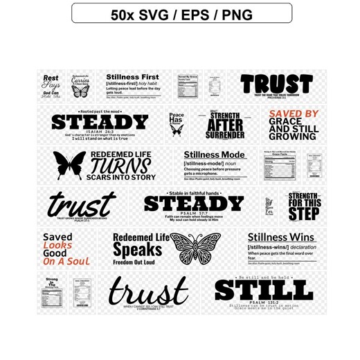 Christian Faith Quotes SVG Bundle: Bible Verses, Revival, Peace (digital Download) - Etsy