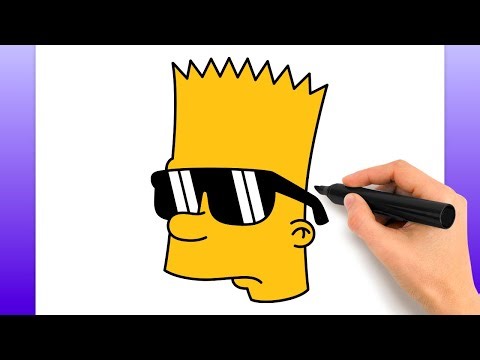 Cómo Dibujar A Bart Simpson Con Gafas De Sol (Tutorial De Dibujo Fácil)
