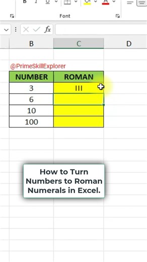 How to Turn Numbers to Roman Numerals in Excel! #exceltips