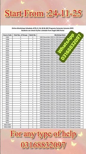 Allama Iqbal Open University Workshop Schedule 2025 | AIOU LMS Batch 1 Uploaded