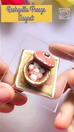 “Mini Clay Rasgulla Pot Fridge Magnet 🍯 | Cute Handmade Clay Art Idea”