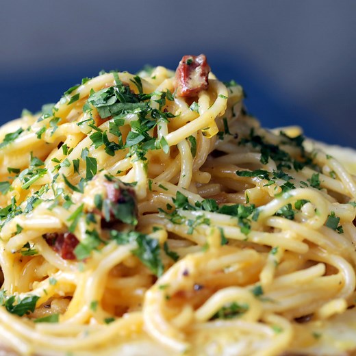 180K views · 1K reactions | This take on traditional carbonara uses sliced chorizo, vodka, and Manchego cheese not just as an ingredient, but as a serving vessel too. | Tastemade | Facebook