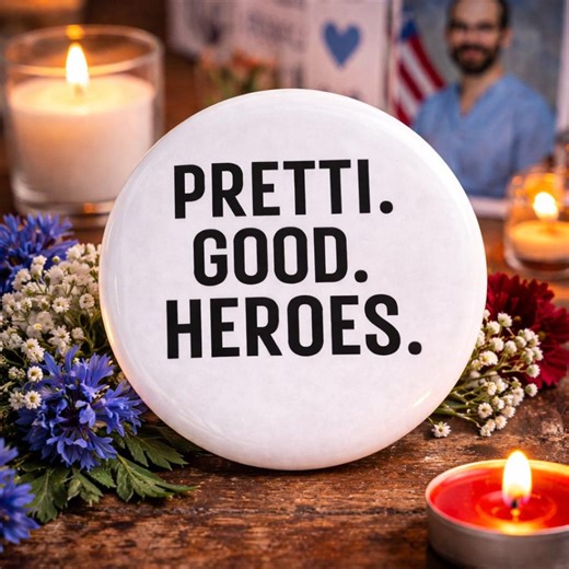 Pretti Good American Heroes Pin | Super Hero Anti Trump Activist Protest Button, Healthcare Protest Minneapolis Pin, FDT Fck Ice Pin - Etsy