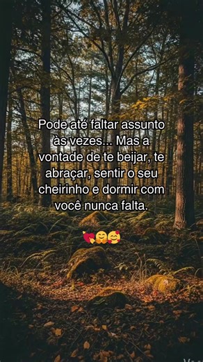 Pode até faltar assunto às vezes... Mas a vontade de te beijar, te abraçar, sentir o seu cheirinho e dormir com você nunca falta 💘🤗🥰 #vaiprofy #frasesdeamor #frases