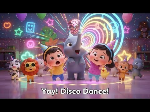 Animal Disco Dance | Kids Rhymes | Kids Animation Video
