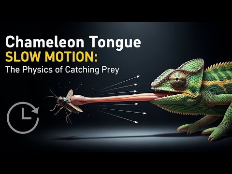 Chameleon Tongue SLOW MOTION: The Physics of Catching Prey