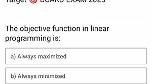 The objective function in linear programming is:a) Always maxi... | Filo