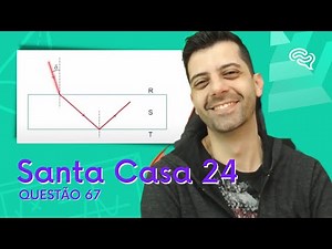 Santa Casa 2024 - Q67 - A figura mostra um raio de luz monocromática que se propaga no meio R