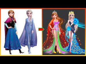 Frozen Elsa Anna Glow Up In Party - Disney Princesses Transformation