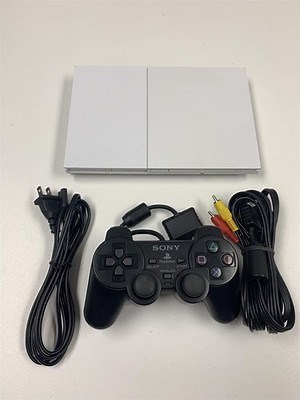 Sony PlayStation 2 PS2 Slim White Console Bundle with 1 Sony Black Controller | eBay