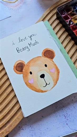 Easy cute watercolor bear for Valentine's day 🐻💕 | Joly Poa Watercolorist