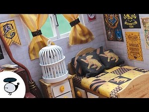 Harry Potter Themed Dollhouse Miniature (Hufflepuff) w/ Lights and Music Box