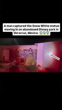 A man captured the snow white statue moving in an abandoned Disney park in Veracruz, Mexico.