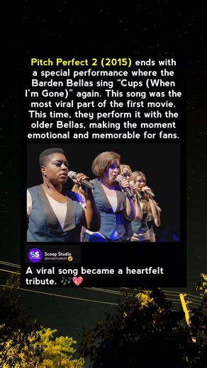 Pitch Perfect 2 ends with a special performance where the Barden Bellas sing “Cups (When I’m Gone)