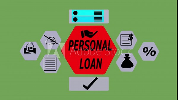 Personal Loan Calculation and Financial Planning Concept. Businessperson using calculator and laptop with digital loan icons, representing personal loans, interest rates, financial management tools,4K