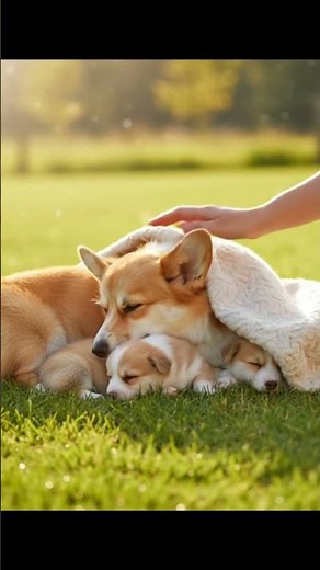 Tucked-In Corgis: A Sunny Family Nap ☀️🐶