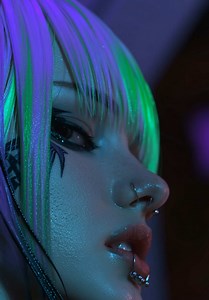 ✯ 𝔇 𝔞 𝔱 𝔲 𝔯 𝔞 ✯ Neon Cyberpunk Dream #cyberpunk #tattoo #aesthetic #neon#daturaa