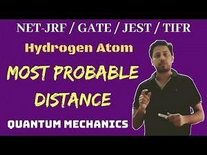 Quantum Mechanics: Hydrogen Atom|| most probable distance || POTENTIAL G