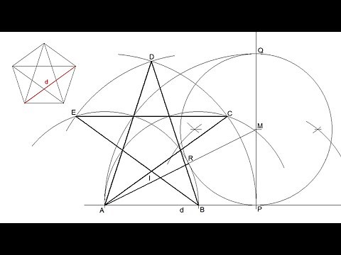 How to draw a five pointed star given its side
