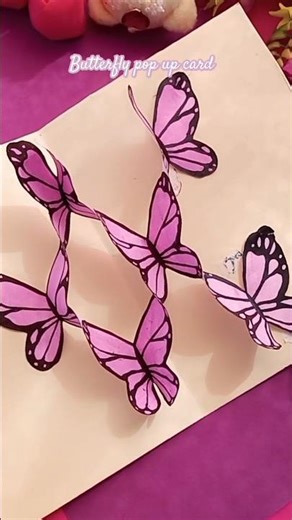 butterfly pop up card design 🦋💟#diy #craft #art #shortsfeed # trending #youtubeshorts