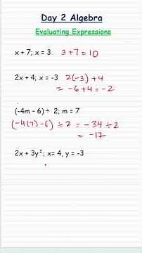 Day 2 #Algebra - Evaluating Expressions!🔢 #AlgebraBasics #expressions #algebrabasics #ged #algebra