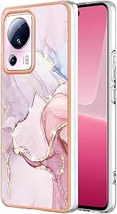 for Redmi Note 12 Pro Plus Case,Marble Ultra Slim Thin Glossy Soft Durable TPU Shockproof Scratch-Proof Lady Girls Phone Protective Covers for Redmi Note 12 Pro Plus.Rose Gold YB IMD