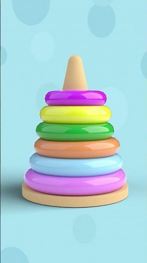 Learn Colors 🔴🟠🟡🟢🔵🟣 by Stacking the Rainbow Ring TOYS! #shorts #kastarisentra