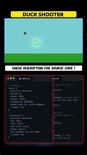 DUCK SHOOTER GAME using HTML CSS Javascript #programming #coding