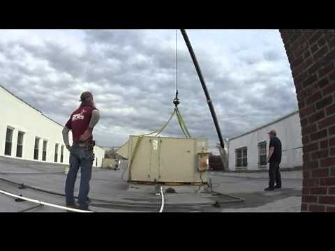HVAC rooftop unit install (part 2) CRANE DAY #HVAC