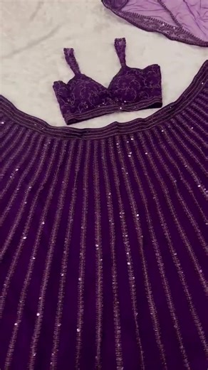 Purple Sequin Lehenga Choli With Dupatta: Indian Wedding Outfit - Etsy