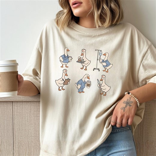 Silly Goose Nurse Tshirt, Funny Nurse Geese Shirt, Coffee Nurse, Medical Humor Tee, Hospital Gift, Nurse Life, Healthcare Humor, Nurse Squad - Etsy