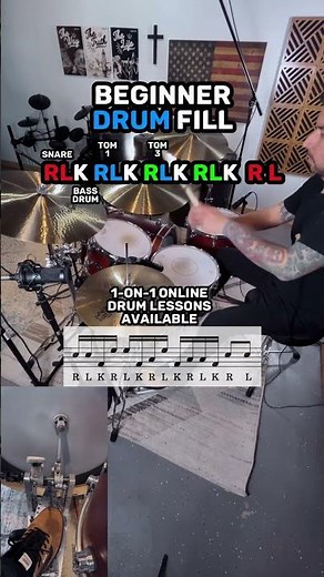 BEGINNER Drum Fill! (EASY Drum Lesson) #drums 🥁