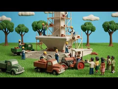 Diorama rekontruksi adegan pembangunan Monumen Nasional (Monas) Jakarta menggunakan Gemini & Grok.